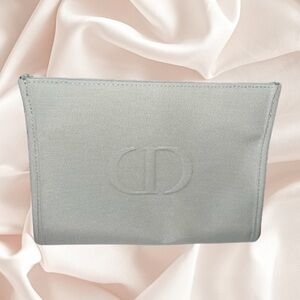 Dior Beauty Gray Trousse Canvas Pouch Cosmetic Makeup Bag